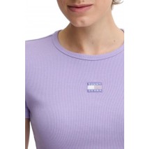 TOMMY JEANS SLIM BADGE RIB TEE T-SHIRT ΜΠΛΟΥΖΑ ΓΥΝΑΙΚΕΙΑ PURPLE