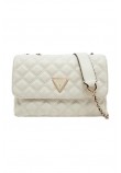 GUESS GIULLY 2 CMPRTMNT CNVRTBLE FLP ΤΣΑΝΤΑ ΓΥΝΑΙΚΕΙΑ OFF WHITE