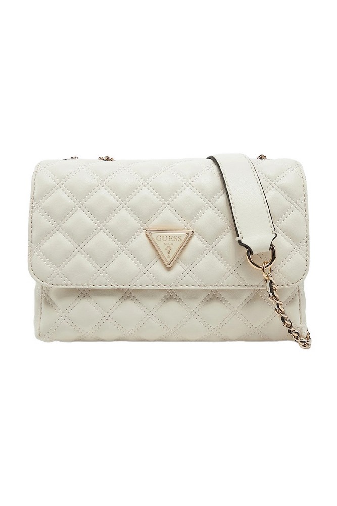 GUESS GIULLY 2 CMPRTMNT CNVRTBLE FLP ΤΣΑΝΤΑ ΓΥΝΑΙΚΕΙΑ OFF WHITE
