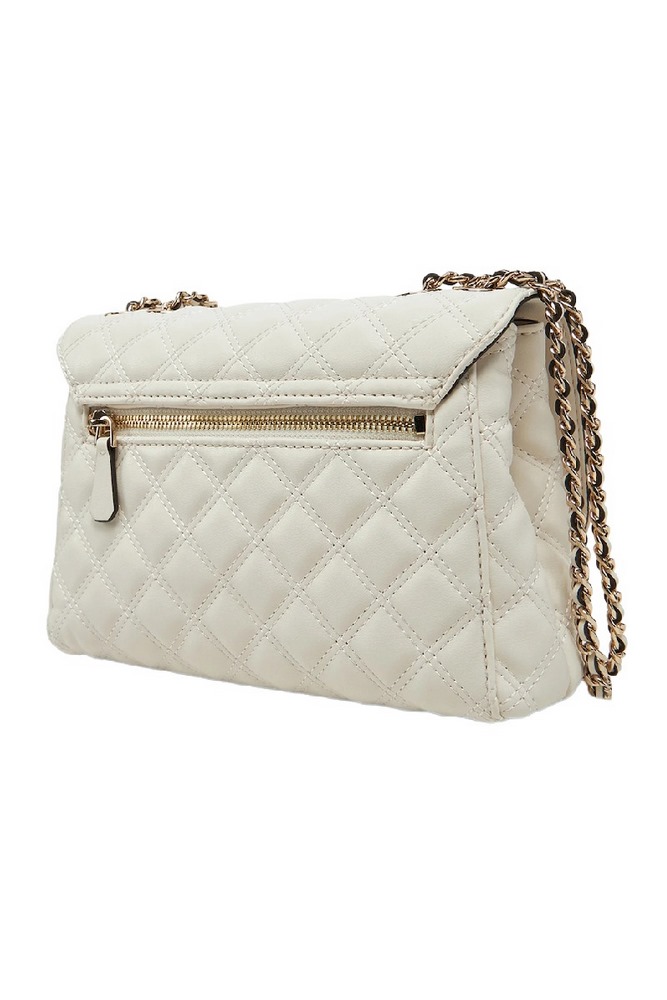 GUESS GIULLY 2 CMPRTMNT CNVRTBLE FLP ΤΣΑΝΤΑ ΓΥΝΑΙΚΕΙΑ OFF WHITE