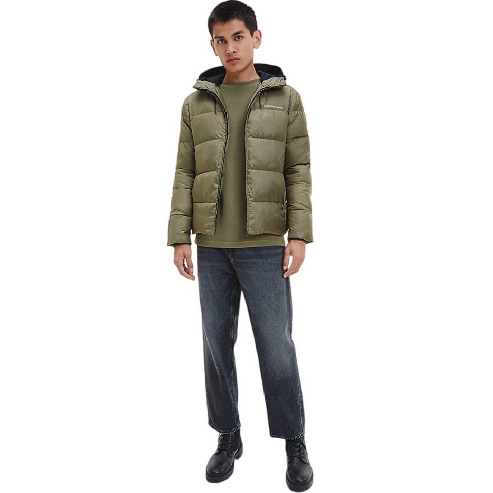 CALVIN KLEIN JEANS LOGO TAPE LW PADDED JACKET ΜΠΟΥΦΑΝ ΑΝΔΡΙΚΟ OLIVE