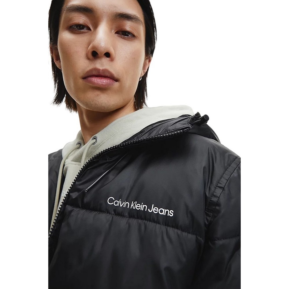 CALVIN KLEIN JEANS LOGO TAPE LW PADDED JACKET ΜΠΟΥΦΑΝ ΑΝΔΡΙΚΟ CK BLACK