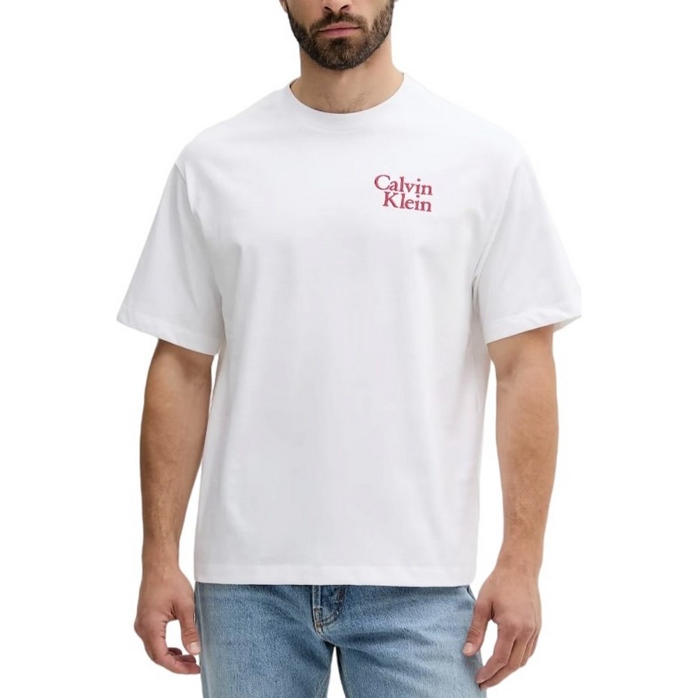 CALVIN KLEIN JEANS CLVN RSRT SCR T-SHIRT ΜΠΛΟΥΖΑ ΑΝΔΡΙΚΗ BRIGHT WHITE
