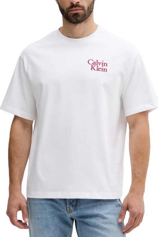CALVIN KLEIN JEANS CLVN RSRT SCR T-SHIRT ΜΠΛΟΥΖΑ ΑΝΔΡΙΚΗ BRIGHT WHITE