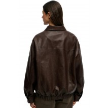 SUPERDRY COLLARED OVERSIZED BOMBER ΜΠΟΥΦΑΝ ΓΥΝΑΙΚΕΙΟ DARK BROWN