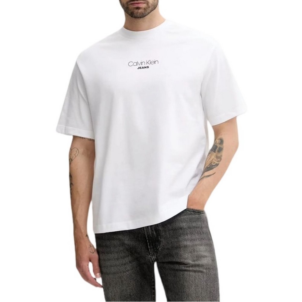 CALVIN KLEIN JEANS RLXD FIT GRAPHIC TEE T-SHIRT ΜΠΛΟΥΖΑ ΑΝΔΡΙΚΗ BRIGHT WHITE