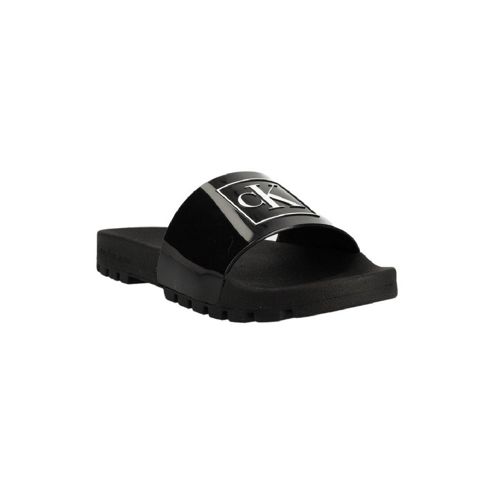 CALVIN KLEIN JEANS TRUCK SLIDE MONOGRAM RUBBER W ΠΑΝΤΟΦΛΑ ΓΥΝΑΙΚΕΙΑ BLACK