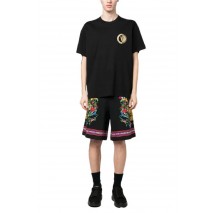 VERSACE JEANS COUTURE NEW VEMBLEM PLT SM COTTON JERSEY T-SHIRT ΑΝΔΡΙΚΟ BLACK