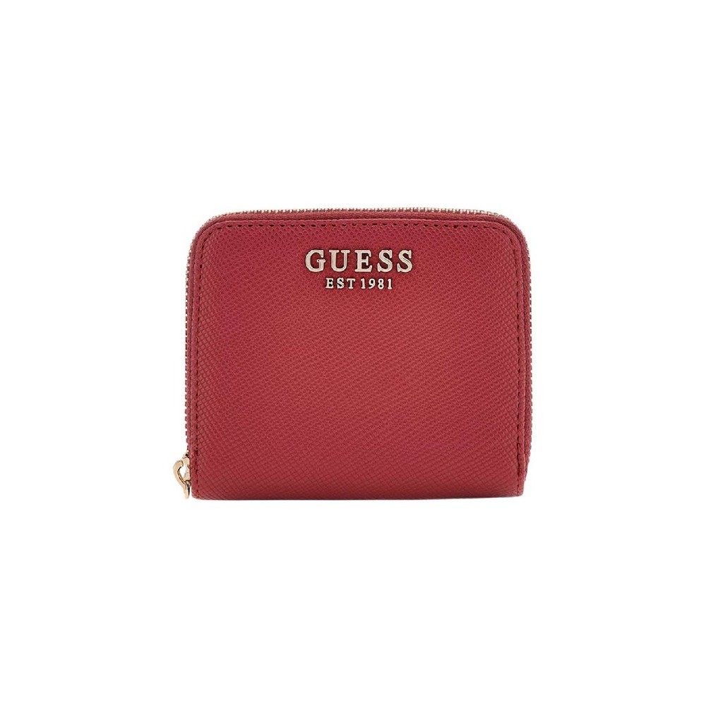GUESS LAUREL II SLG SMALL ZIP AROUND ΠΟΡΤΟΦΟΛΙ ΓΥΝΑΙΚΕΙΟ DARK RED