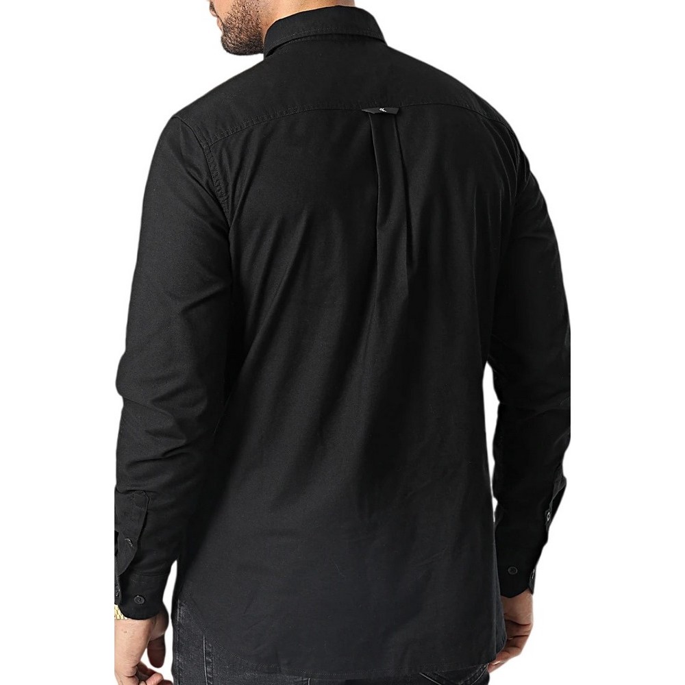 CALVIN KLEIN JEANS SHRUNKEN BADGE SHIRT ΠΟΥΚΑΜΙΣΟ ΑΝΔΡΙΚΟ BLACK