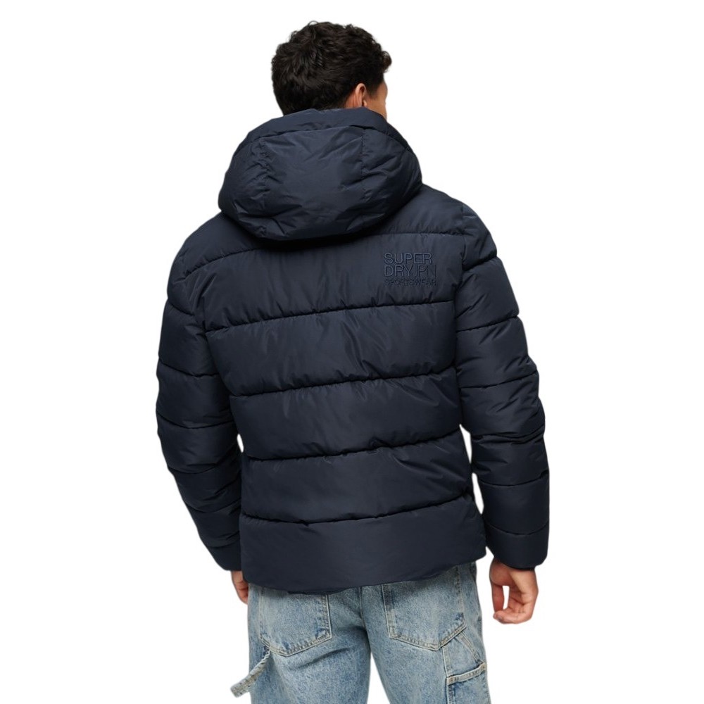 SUPERDRY HOODED SPORTS JACKET ΜΠΟΥΦΑΝ ΑΝΔΡΙΚΟ DEEP NAVY