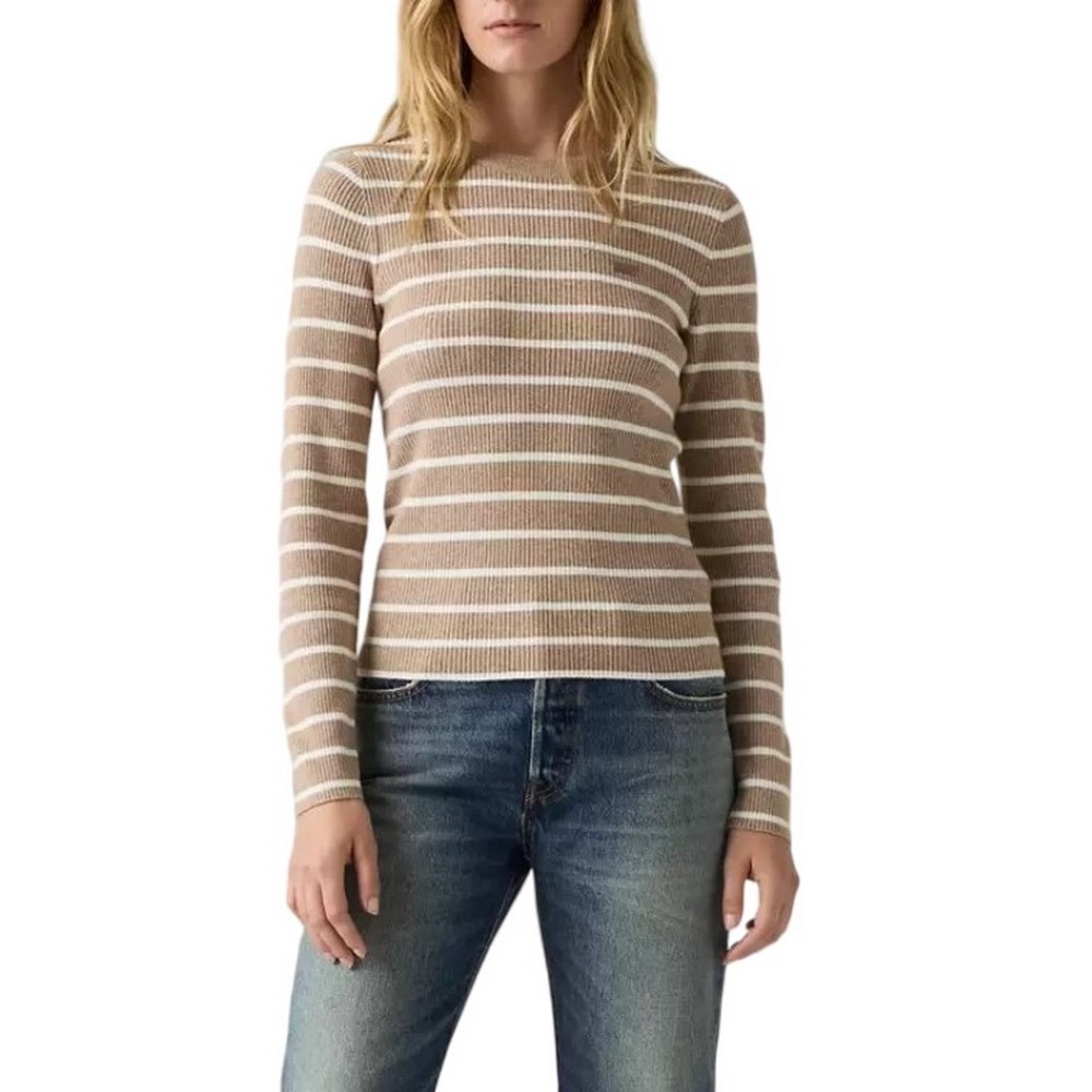 LEVIS RIB CREW SWEATER ΜΠΛΟΥΖΑ ΠΛΕΚΤΗ ΓΥΝΑΙΚΕΙΑ BEIGE
