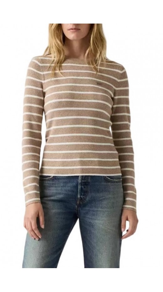 LEVIS RIB CREW SWEATER ΜΠΛΟΥΖΑ ΠΛΕΚΤΗ ΓΥΝΑΙΚΕΙΑ BEIGE