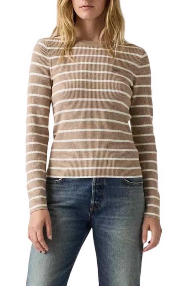 LEVIS RIB CREW SWEATER ΜΠΛΟΥΖΑ ΠΛΕΚΤΗ ΓΥΝΑΙΚΕΙΑ BEIGE