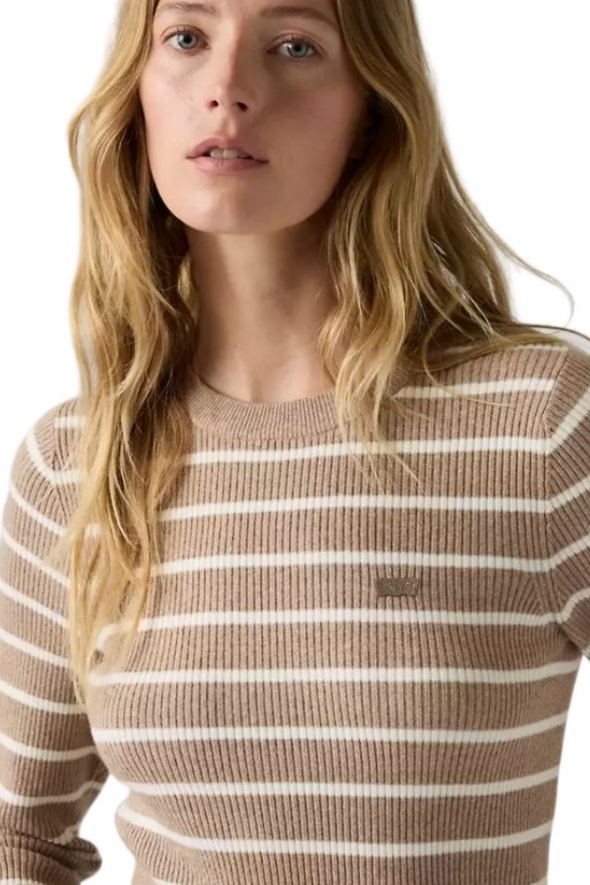 LEVIS RIB CREW SWEATER ΜΠΛΟΥΖΑ ΠΛΕΚΤΗ ΓΥΝΑΙΚΕΙΑ BEIGE