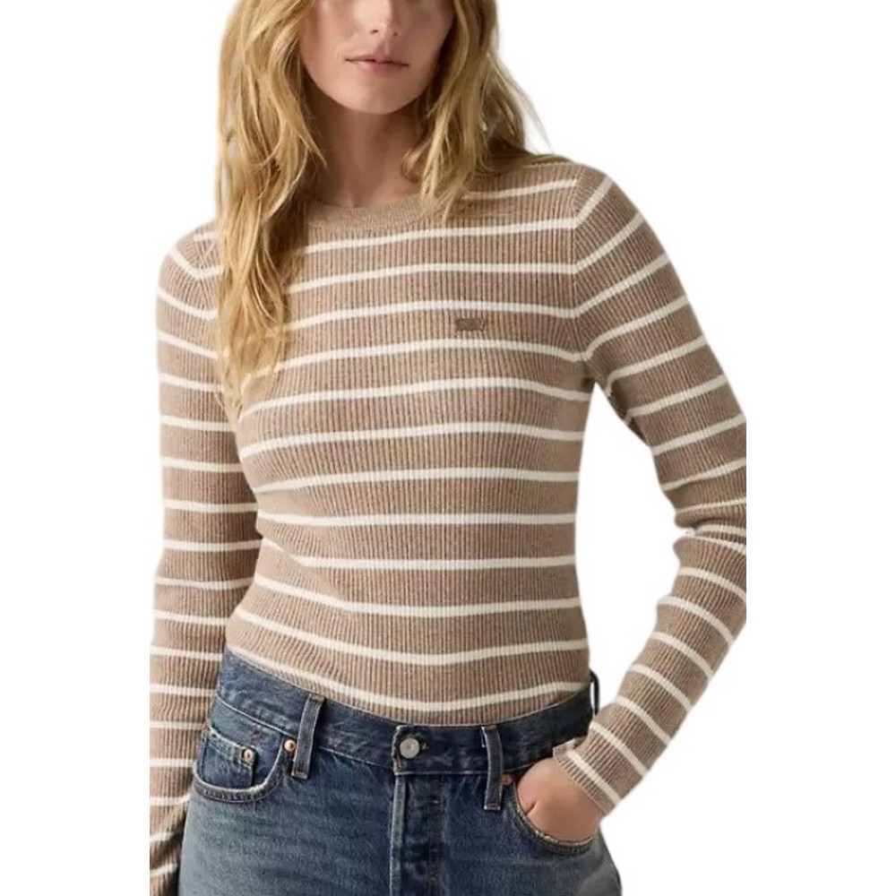 LEVIS RIB CREW SWEATER ΜΠΛΟΥΖΑ ΠΛΕΚΤΗ ΓΥΝΑΙΚΕΙΑ BEIGE