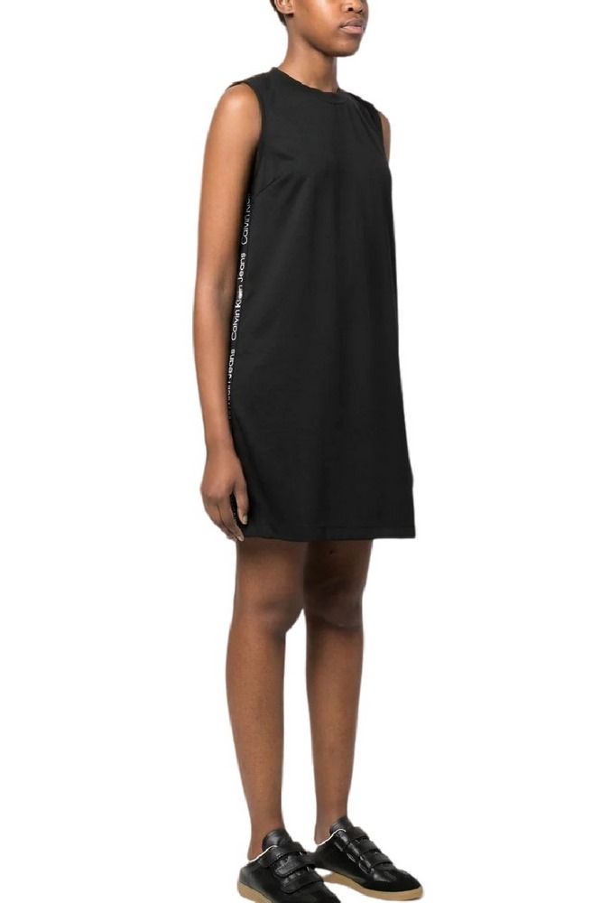 CALVIN KLEIN JEANS LOGO TAPE LOOSE MILANO DRESS ΦΟΡΕΜΑ ΓΥΝΑΙΚΕΙΟ BLACK