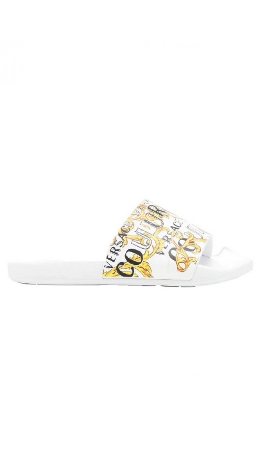 VERSACE JEANS COUTURE FONDO SHELLY DIS. SQ3 GUMMY LOGO COUTURE ΠΑΝΤΟΦΛΑ ΓΥΝΑΙΚΕΙΑ WHITE