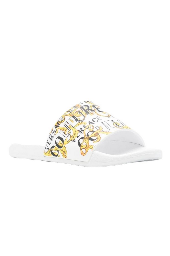 VERSACE JEANS COUTURE FONDO SHELLY DIS. SQ3 GUMMY LOGO COUTURE ΠΑΝΤΟΦΛΑ ΓΥΝΑΙΚΕΙΑ WHITE