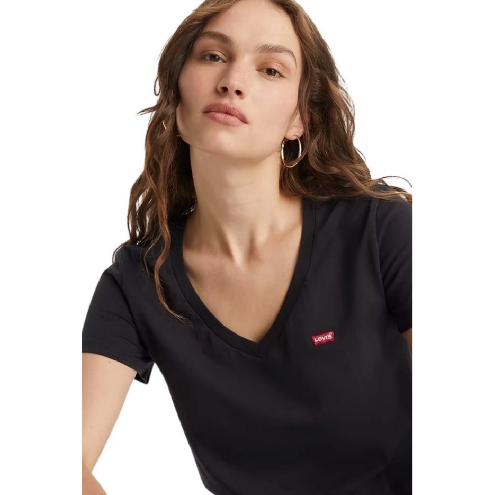 LEVIS PERFECT VNECK 853410003 T-SHIRT ΜΠΛΟΥΖΑ ΓΥΝΑΙΚΕΙΑ BLACK
