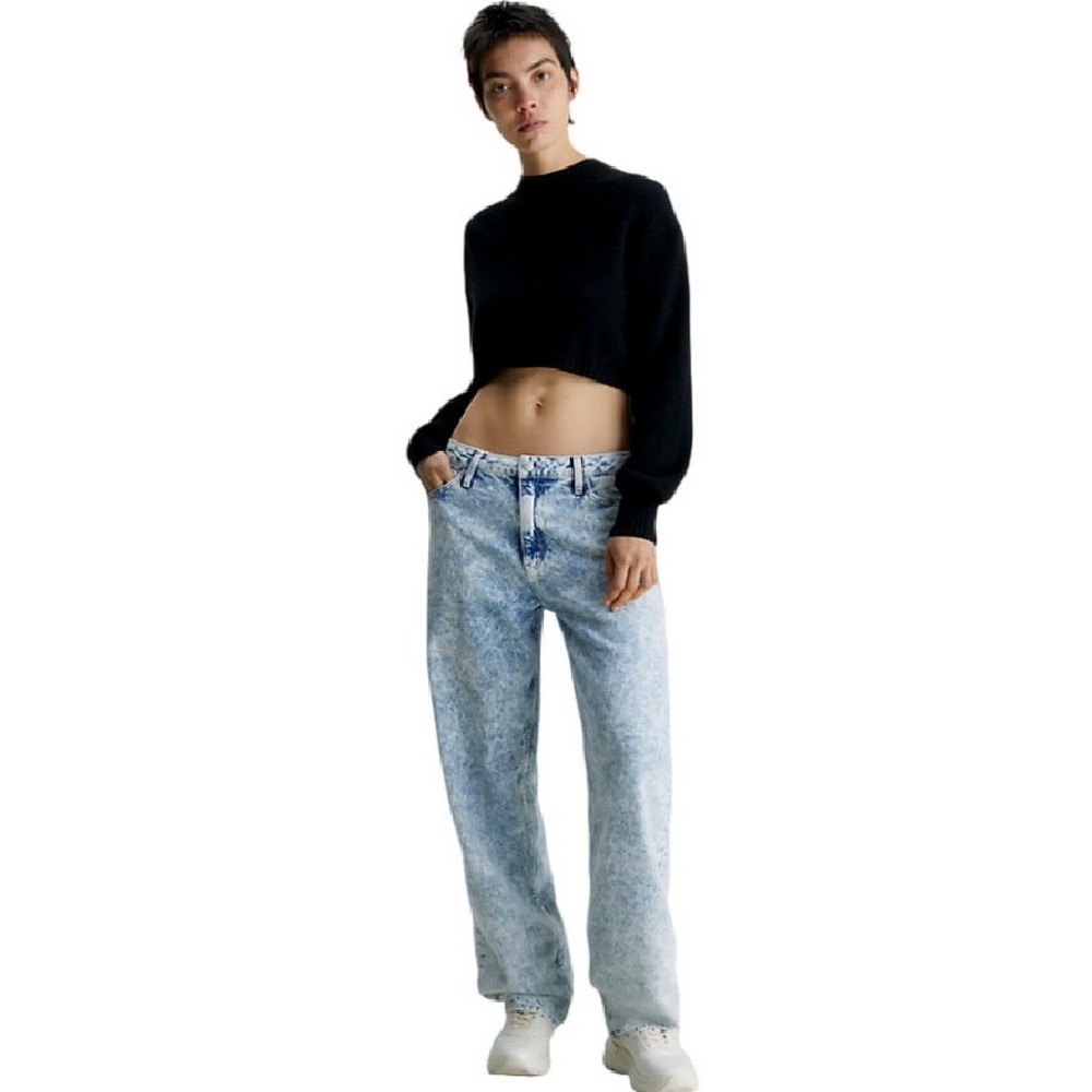CALVIN KLEIN JEANS SHORT LAMBSWOOL SWEATER ΜΠΛΟΥΖΑ ΓΥΝΑΙΚΕΙΑ BLACK