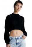CALVIN KLEIN JEANS SHORT LAMBSWOOL SWEATER ΜΠΛΟΥΖΑ ΓΥΝΑΙΚΕΙΑ BLACK