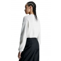 CALVIN KLEIN JEANS SHORT LAMBSWOOL SWEATER ΜΠΛΟΥΖΑ ΓΥΝΑΙΚΕΙΑ ECRU