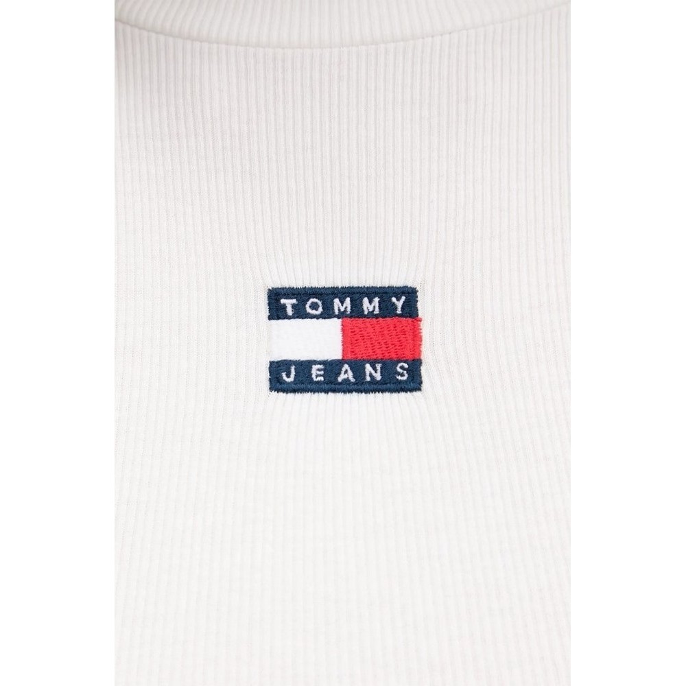 TOMMY JEANS SLIM SH BADGE RIB TANK ΤΟΠ ΓΥΝΑΙΚΕΙΟ ECRU
