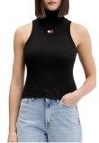TOMMY JEANS SLIM SH BADGE RIB TANK ΤΟΠ ΓΥΝΑΙΚΕΙΟ BLACK