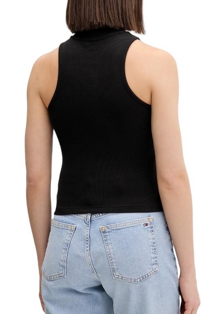 TOMMY JEANS SLIM SH BADGE RIB TANK ΤΟΠ ΓΥΝΑΙΚΕΙΟ BLACK