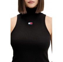 TOMMY JEANS SLIM SH BADGE RIB TANK ΤΟΠ ΓΥΝΑΙΚΕΙΟ BLACK