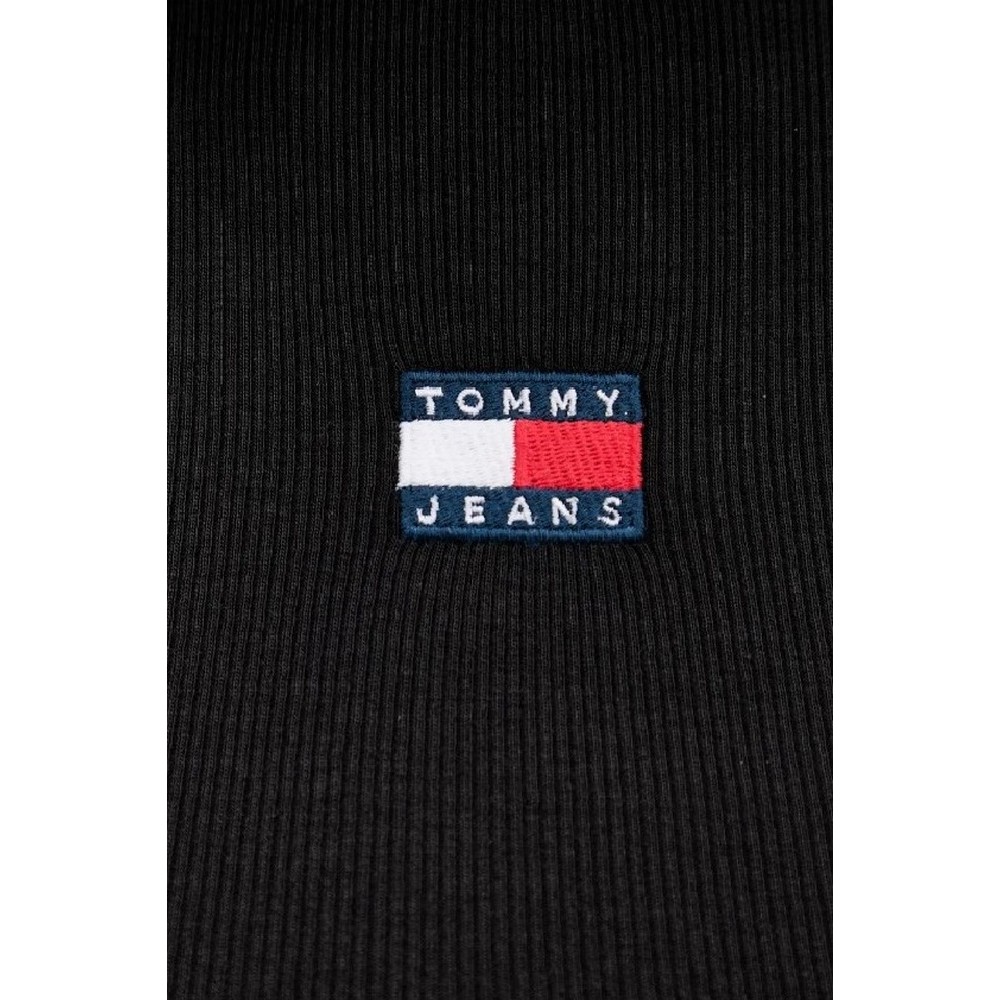 TOMMY JEANS SLIM SH BADGE RIB TANK ΤΟΠ ΓΥΝΑΙΚΕΙΟ BLACK
