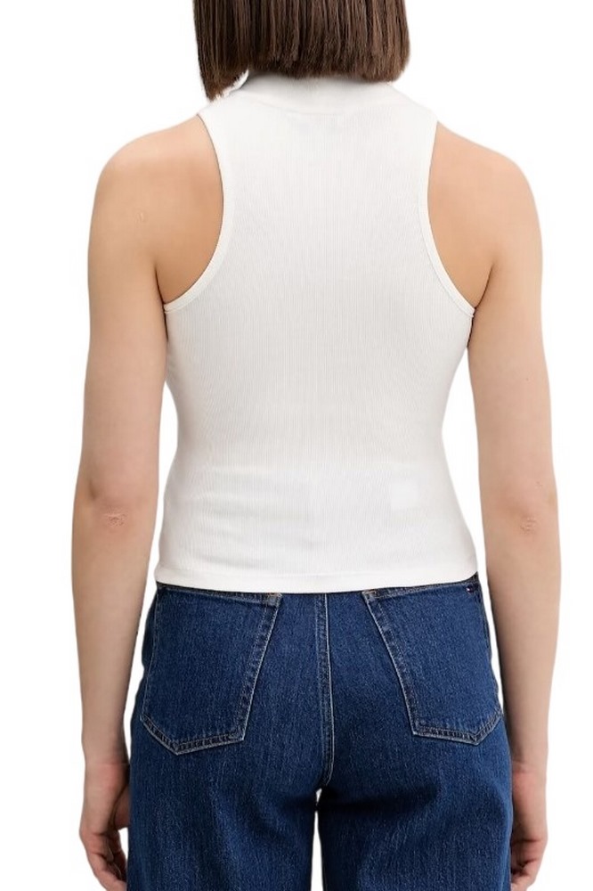 TOMMY JEANS SLIM SH BADGE RIB TANK ΤΟΠ ΓΥΝΑΙΚΕΙΟ ECRU