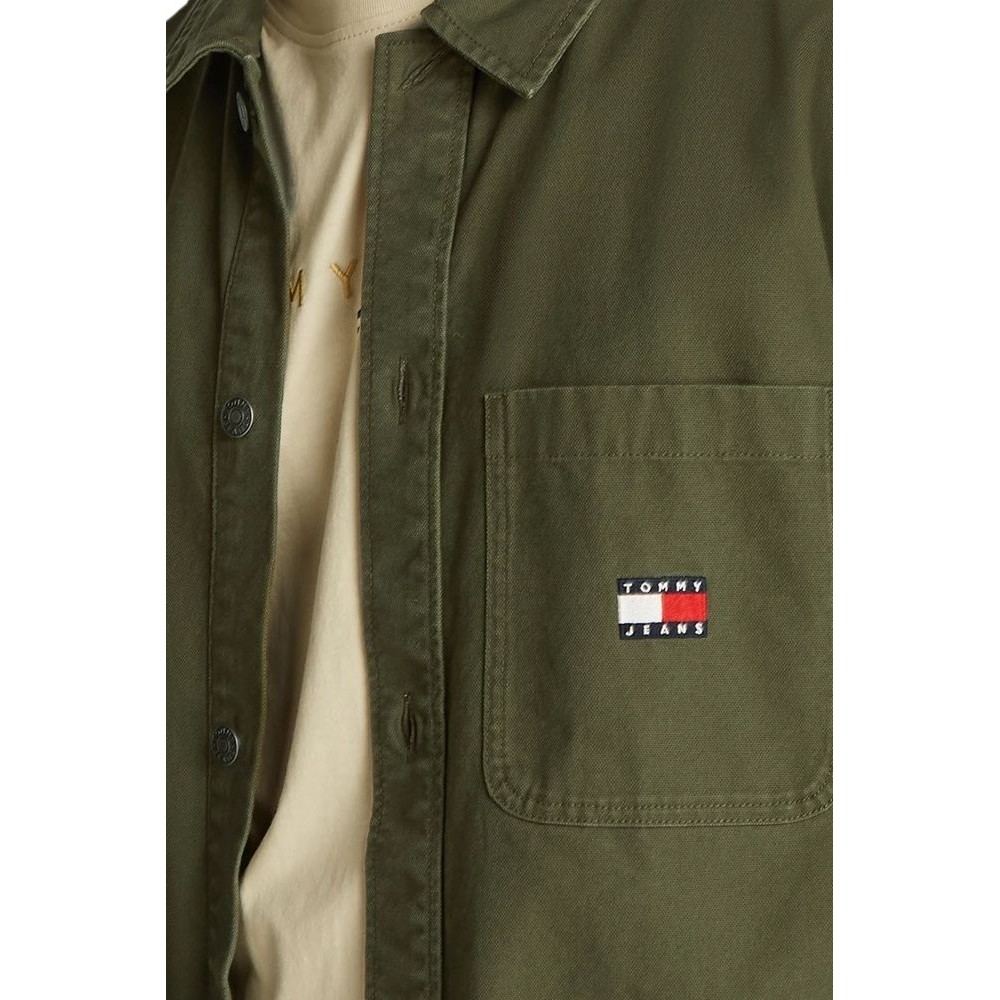 TOMMY JEANS ESSENTIAL OVERSHIRT EXT ΠΟΥΚΑΜΙΣΟ ΑΝΔΡΙΚΟ DARK GREEN