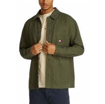 TOMMY JEANS ESSENTIAL OVERSHIRT EXT ΠΟΥΚΑΜΙΣΟ ΑΝΔΡΙΚΟ DARK GREEN