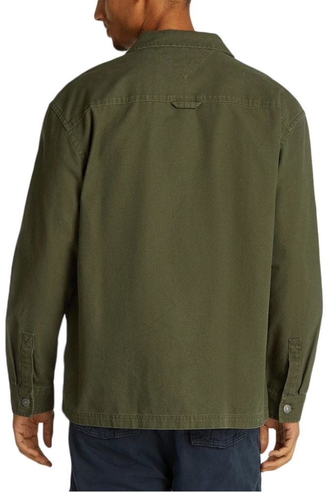 TOMMY JEANS ESSENTIAL OVERSHIRT EXT ΠΟΥΚΑΜΙΣΟ ΑΝΔΡΙΚΟ DARK GREEN