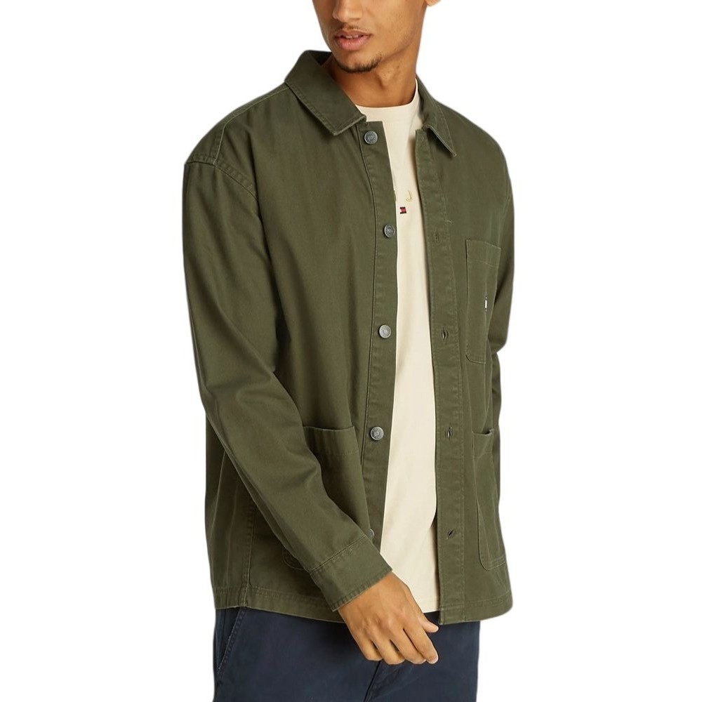 TOMMY JEANS ESSENTIAL OVERSHIRT EXT ΠΟΥΚΑΜΙΣΟ ΑΝΔΡΙΚΟ DARK GREEN