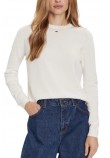 TOMMY JEANS ESSENTIAL CREW SWEATER EXT ΜΠΛΟΥΖΑ ΠΛΕΚΤΗ ΓΥΝΑΙΚΕΙΑ OFF WHITE