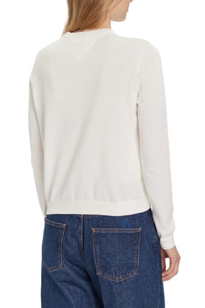 TOMMY JEANS ESSENTIAL CREW SWEATER EXT ΜΠΛΟΥΖΑ ΠΛΕΚΤΗ ΓΥΝΑΙΚΕΙΑ OFF WHITE