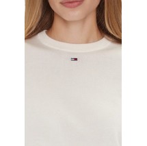 TOMMY JEANS ESSENTIAL CREW SWEATER EXT ΜΠΛΟΥΖΑ ΠΛΕΚΤΗ ΓΥΝΑΙΚΕΙΑ OFF WHITE