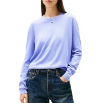 TOMMY JEANS ESSENTIAL CREW SWEATER EXT ΜΠΛΟΥΖΑ ΠΛΕΚΤΗ ΓΥΝΑΙΚΕΙΑ LILA
