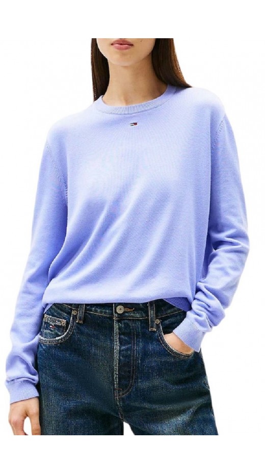 TOMMY JEANS ESSENTIAL CREW SWEATER EXT ΜΠΛΟΥΖΑ ΠΛΕΚΤΗ ΓΥΝΑΙΚΕΙΑ LILA