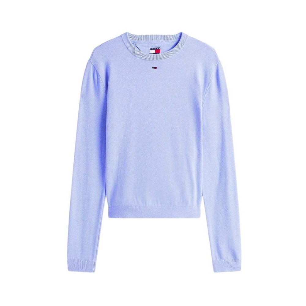 TOMMY JEANS ESSENTIAL CREW SWEATER EXT ΜΠΛΟΥΖΑ ΠΛΕΚΤΗ ΓΥΝΑΙΚΕΙΑ LILA