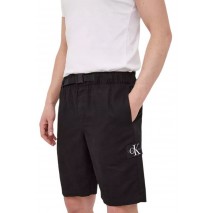 CALVIN KLEIN JEANS LINEN BELTED SHORT ΒΕΡΜΟΥΔΑ ΑΝΔΡΙΚΗ BLACK