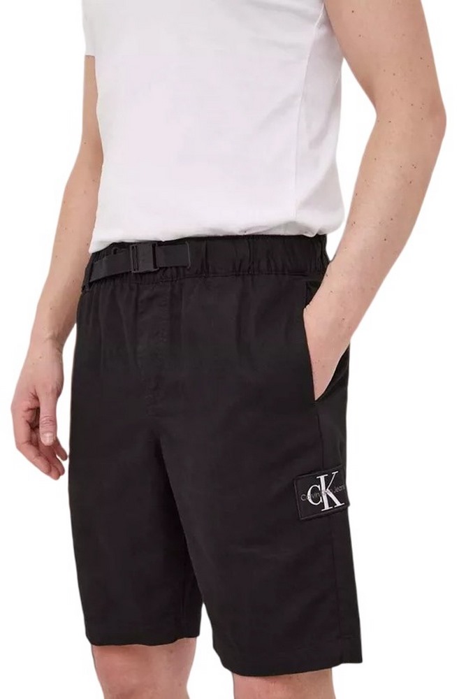 CALVIN KLEIN JEANS LINEN BELTED SHORT ΒΕΡΜΟΥΔΑ ΑΝΔΡΙΚΗ BLACK