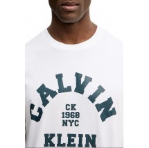 CALVIN KLEIN JEANS 20S LN CALVIN COLLEGE GRAPHIC T-SHIRT ΜΠΛΟΥΖΑ ΑΝΔΡΙΚΗ WHITE