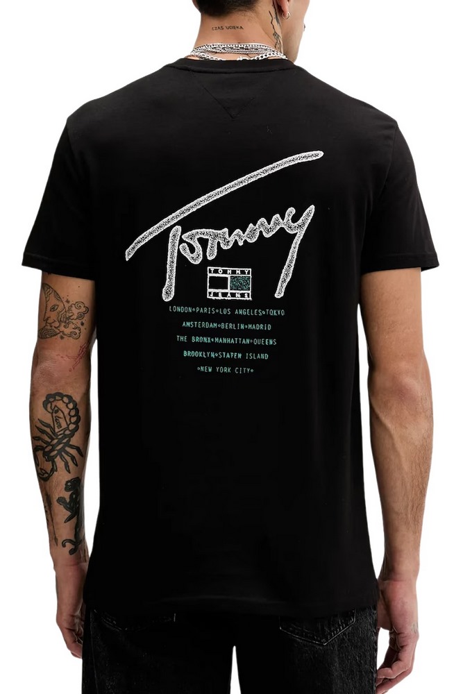 TOMMY JEANS REG SIGN BACKPRINT  T EXT  T-SHIRT ΜΠΛΟΥΖΑ ΑΝΔΡΙΚΗ BLACK