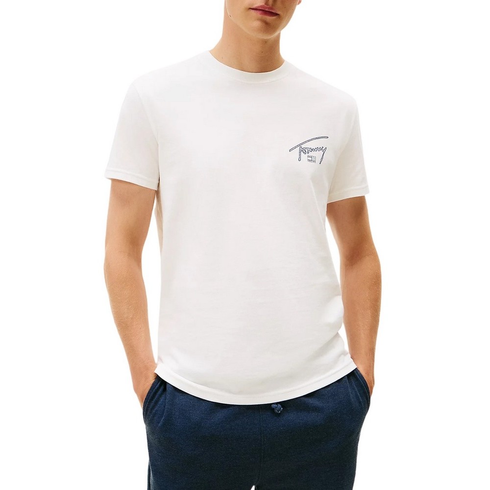 TOMMY JEANS REG SIGN BACKPRINT  T EXT  T-SHIRT ΜΠΛΟΥΖΑ ΑΝΔΡΙΚΗ OFF WHITE