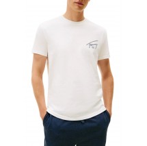TOMMY JEANS REG SIGN BACKPRINT  T EXT  T-SHIRT ΜΠΛΟΥΖΑ ΑΝΔΡΙΚΗ OFF WHITE
