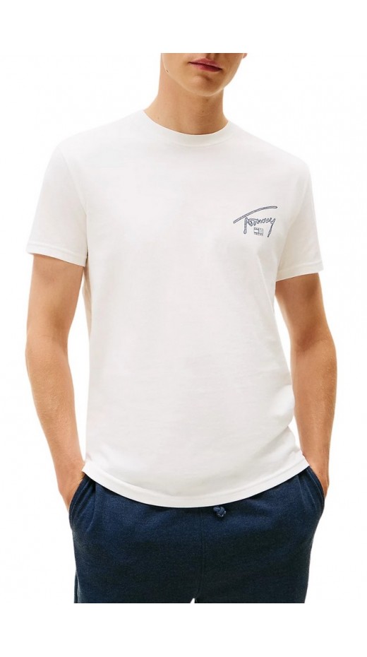 TOMMY JEANS REG SIGN BACKPRINT  T EXT  T-SHIRT ΜΠΛΟΥΖΑ ΑΝΔΡΙΚΗ OFF WHITE